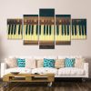 Black And White Piano Keys Music - Music 5 Panel Canvas Art Wall Decor