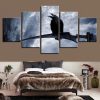 Black Crow Stands - Animal 5 Panel Canvas Art Wall Decor