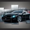 Black Maserati Sport Car - 5 Panel Canvas Art Wall Decor