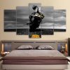 Black Motorcycle - Automative 5 Panel Canvas Art Wall Decor