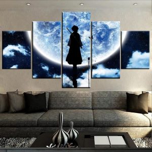 Bleach Rukia Kuchiki Under The Moon Anime - 5 Panel Canvas Art Wall Decor