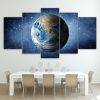 Blue Earth - Space 5 Panel Canvas Art Wall Decor