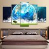 Blue Planet Earth - Nature 5 Panel Canvas Art Wall Decor