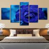 Blue Rose Flower 5 - Nature 5 Panel Canvas Art Wall Decor