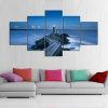 Blue Sea Lighthouse - Nature 5 Panel Canvas Art Wall Decor