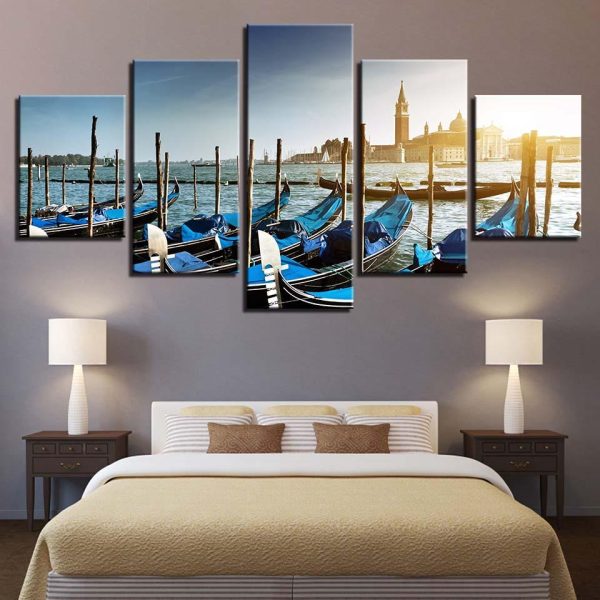 Boat 20 - Space 5 Panel Canvas Art Wall Decor