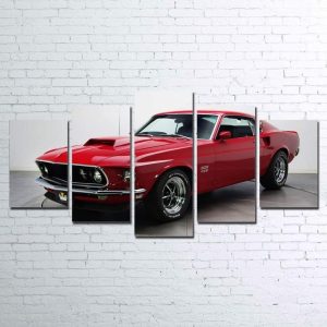 Boss 429 Mustang Car & Motor - 5 Panel Canvas Art Wall Decor