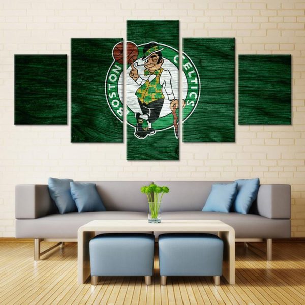 Boston Celtics Logo Sport - 5 Panel Canvas Art Wall Decor