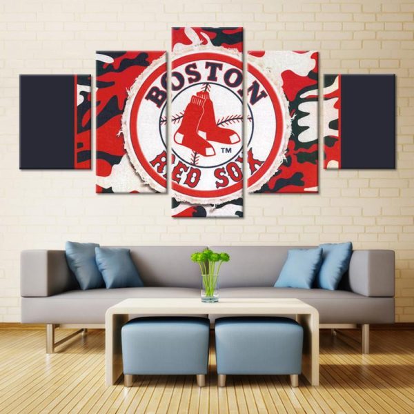 Boston Red Sox Team Logo - Sport 5 Panel Canvas Art Wall Decor