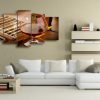 Brandy And Cigars - Abstract 5 Panel Canvas Art Wall Decor