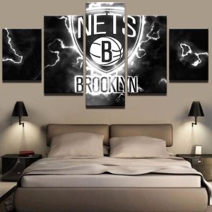 Brooklyn Nets NBA Basketball - 5 Panel Canvas Art Wall Decor