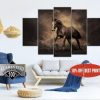 Brown Horse 1 - Animal 5 Panel Canvas Art Wall Decor