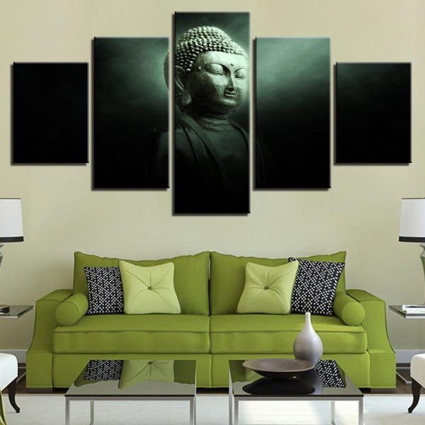 Buddha 32 - Religion 5 Panel Canvas Art Wall Decor