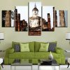 Buddha 34 - Religion 5 Panel Canvas Art Wall Decor