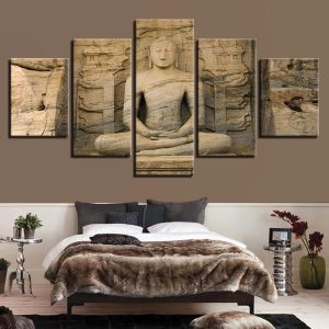 Buddha 34 - Religon 5 Panel Canvas Art Wall Decor