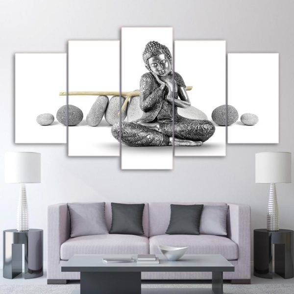 Buddha 56 - Religion 5 Panel Canvas Art Wall Decor