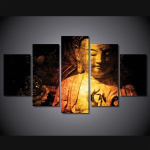 Buddha 59 - Religion 5 Panel Canvas Art Wall Decor