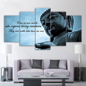 Buddha 60 - Religion 5 Panel Canvas Art Wall Decor