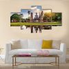 Buddha Statue And Wat Mahathat Temple - Nature 5 Panel Canvas Art Wall Decor