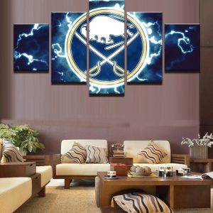 Buffalo Sabres Ice Hockey Logo Sport - 5 Panel Canvas Art Wall Decor