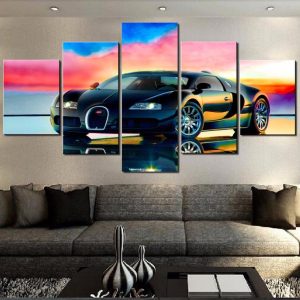 Bugatti Sports Car - 5 Panel Canvas Art Wall Decor