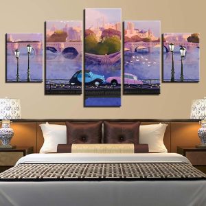 Building 18 - Abstract 5 Panel Canvas Art Wall Decor