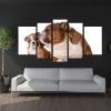 Bulldog Animal Dog Puppy - Animal 5 Panel Canvas Art Wall Decor