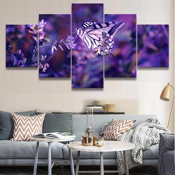 Butterfly 31 - Animal 5 Panel Canvas Art Wall Decor