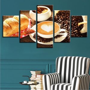 Caf?? 1 - Nature 5 Panel Canvas Art Wall Decor