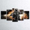 Call Of Duty Black Action Army - 5 Panel Canvas Art Wall Decor