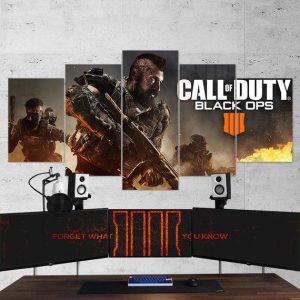 Call Of Duty Black Ops 4 Logo 02 - Gaming 5 Panel Canvas Art Wall Decor