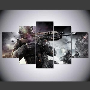 Call Of Duty Black Ops Battle Background 1 Gaming - 5 Panel Canvas Art Wall Decor