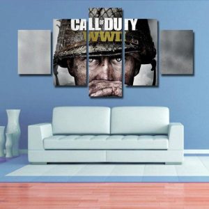 Call Of Duty Wwii 1 - Gaming 5 Panel Canvas Art Wall Decor