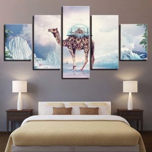 Camel Castle 1 - Animal 5 Panel Canvas Art Wall Decor