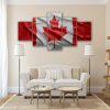 Canadian Flag 1 - Abstract 5 Panel Canvas Art Wall Decor