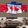 Canadian Flag 2 - Abstract 5 Panel Canvas Art Wall Decor