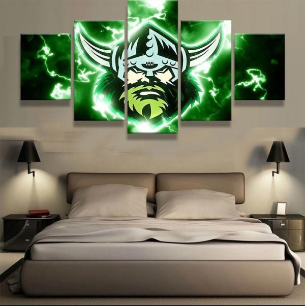 Canberra Raiders NRL Football - 5 Panel Canvas Art Wall Decor