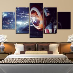 Captain America 22 - DC 5 Panel Canvas Art Wall Decor