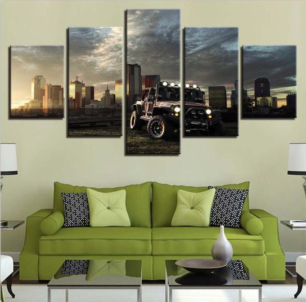 Car 33 - Automative 5 Panel Canvas Art Wall Decor