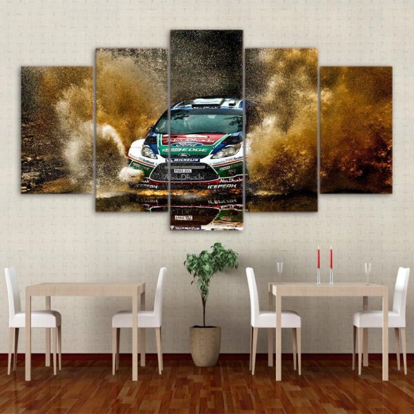 Car Fly Sand - Automative 5 Panel Canvas Art Wall Decor