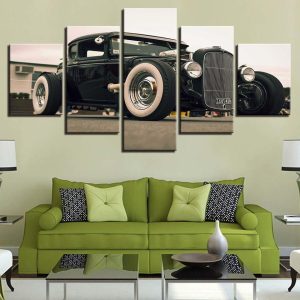 Car Vintage 2 - Automative 5 Panel Canvas Art Wall Decor