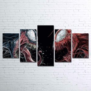 Carnage Vs. Venom V2 Movie - 5 Panel Canvas Art Wall Decor