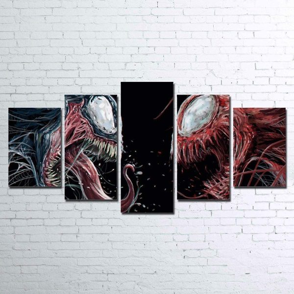 Carnage Vs. Venom V2 Movie - 5 Panel Canvas Art Wall Decor