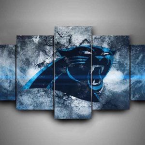 Carolina Panthers 1 Football - 5 Panel Canvas Art Wall Decor