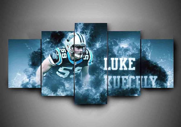 Carolina Panthers - Luke Kuechly - Sport 5 Panel Canvas Art Wall Decor