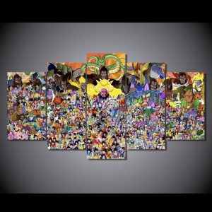 Cartoon Dragon Ball 01 - Anime 5 Panel Canvas Art Wall Decor