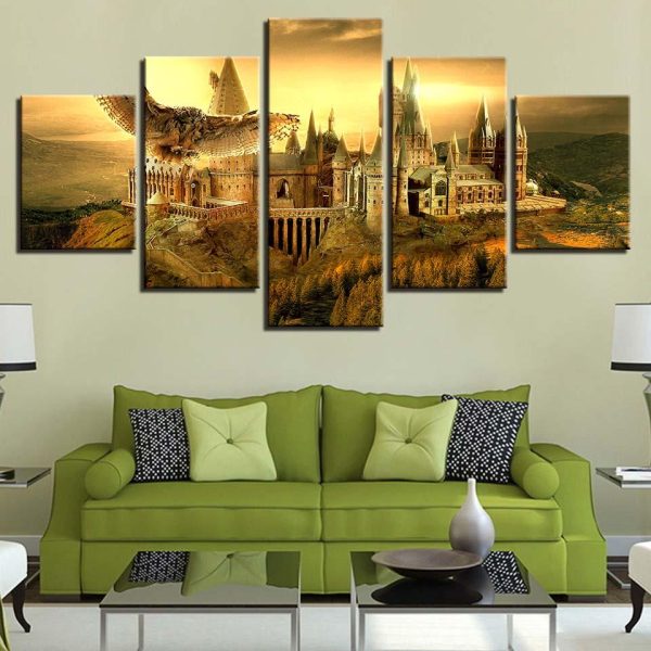 Castle Building 8 - Nature 5 Panel Canvas Art Wall Decor