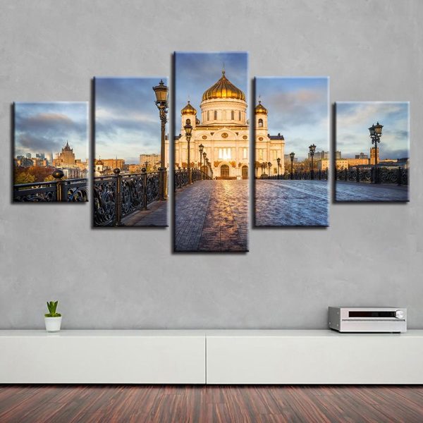 Castle Building Beautiful - Nature 5 Panel Canvas Art Wall Decor