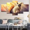 Cat 31 - Animal 5 Panel Canvas Art Wall Decor