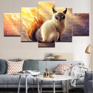 Cat 31 - Animal 5 Panel Canvas Art Wall Decor